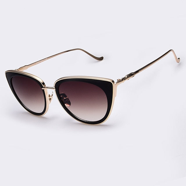 AOFLY Metal Frame Cat Eye Women Sunglasses Female Sunglasses Famous Brand Designer Alloy Legs Glasses oculos de sol feminino