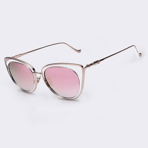 AOFLY Metal Frame Cat Eye Women Sunglasses Female Sunglasses Famous Brand Designer Alloy Legs Glasses oculos de sol feminino