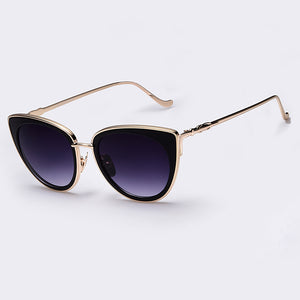 AOFLY Metal Frame Cat Eye Women Sunglasses Female Sunglasses Famous Brand Designer Alloy Legs Glasses oculos de sol feminino