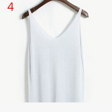 Sexy Knitted Tank Tops Women Gold Thread Top Vest Sequined V Neck Long Tank Tops Blusa Solid Silver Camis Beige Fitness Sweater