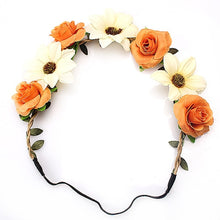 M MISM Sale Fashion Women Bride Flowers Headband Bohemian Style Rose Flower Crown Hairband Ladies Elastic Beach Hair Accessories