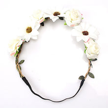 M MISM Sale Fashion Women Bride Flowers Headband Bohemian Style Rose Flower Crown Hairband Ladies Elastic Beach Hair Accessories