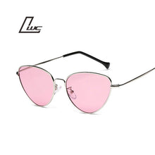 Retro Vintage Sunglasses Women Small Face Luxury Cateye Pink Ladies Sunglasses Fashion Men Yellow Tinted Lens Eyewear