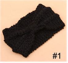 Winter New Fashion Solid Wool Warm Crochet Bow Headband For Lady Women Head Bands Knitting Headwraps Hair Accessories