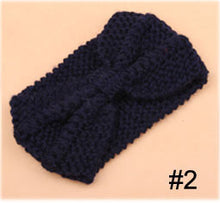 Winter New Fashion Solid Wool Warm Crochet Bow Headband For Lady Women Head Bands Knitting Headwraps Hair Accessories
