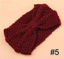 Winter New Fashion Solid Wool Warm Crochet Bow Headband For Lady Women Head Bands Knitting Headwraps Hair Accessories