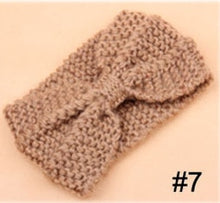 Winter New Fashion Solid Wool Warm Crochet Bow Headband For Lady Women Head Bands Knitting Headwraps Hair Accessories