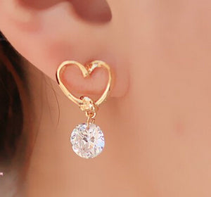 New Design Rhinestone Crystal Silver Stud Earrings Piercing Ear Studs for Women Wedding Party Gift