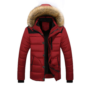 Classic Men Outdoor Warm Winter Thick Jacket Plus Fur Hooded Coat Jacket