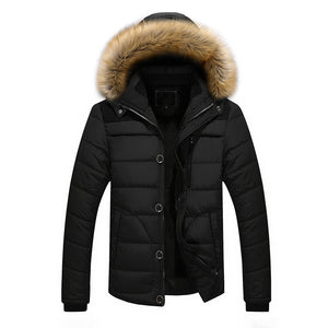 Classic Men Outdoor Warm Winter Thick Jacket Plus Fur Hooded Coat Jacket