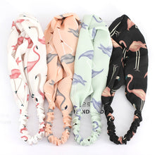 Fresh Fashion Turban Headbands Women Spring Summer Chiffon Headband Head Wrap Wide Flamingo Hair Accessories Cotton Headband