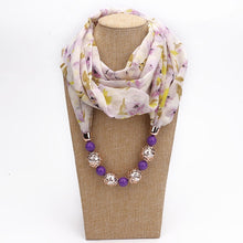RUNMEIFA New Pendant Scarf Necklace Bohemia Necklaces For Women Chiffon Scarves Pendant Jewelry Wrap Foulard Female Accessories