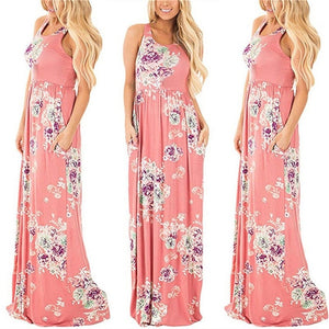 2018 Summer Long Dress Floral Print Boho Beach Dress Tunic Maxi Dress Women Evening Party Dress Sundress Vestidos de festa XXXL