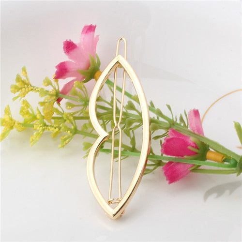 Fashion Woman Hair Accessories Triangle Hair Clip Pin Metal Geometric Alloy Hairband Moon Circle Hairgrip Barrette Girls Holder