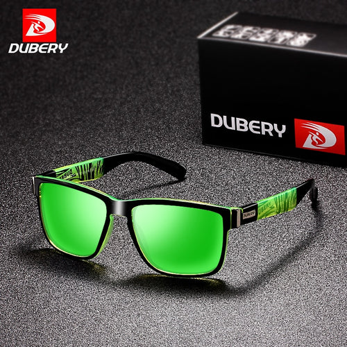 DUBERY 2018 Sport Sunglasses Polarized For Men  Sun Glasses Square  Driving Personality Color Mirror Luxury Brand Designer UV400