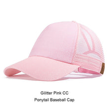 Casual Ponytail Baseball Cap Women Adjustable Snapback Hat Sequins Shine Hip Hop Caps For Women Dad Hat Summer Glitter Mesh Hats