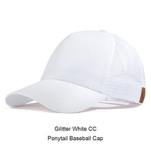 Casual Ponytail Baseball Cap Women Adjustable Snapback Hat Sequins Shine Hip Hop Caps For Women Dad Hat Summer Glitter Mesh Hats