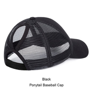 Casual Ponytail Baseball Cap Women Adjustable Snapback Hat Sequins Shine Hip Hop Caps For Women Dad Hat Summer Glitter Mesh Hats