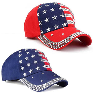 Genbitty High Quality Star Pattern Baseball Cap Rivet Printed Women Men American Flag Snapback Hip Hop Hats Dropshipping