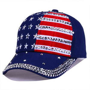 Genbitty High Quality Star Pattern Baseball Cap Rivet Printed Women Men American Flag Snapback Hip Hop Hats Dropshipping