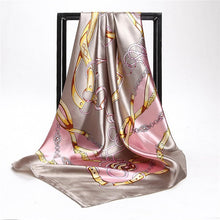 Women Scarf Silk Winter Print Foulard Satin Square Head Scarves Women Luxury Designer Shawls 90*90cm Bandana Large Muslim Hijab