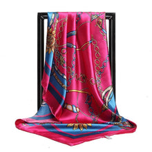 Women Scarf Silk Winter Print Foulard Satin Square Head Scarves Women Luxury Designer Shawls 90*90cm Bandana Large Muslim Hijab