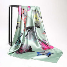 Women Scarf Silk Winter Print Foulard Satin Square Head Scarves Women Luxury Designer Shawls 90*90cm Bandana Large Muslim Hijab
