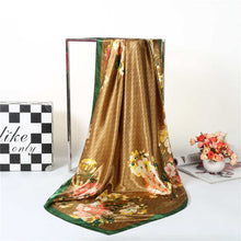Women Scarf Silk Winter Print Foulard Satin Square Head Scarves Women Luxury Designer Shawls 90*90cm Bandana Large Muslim Hijab