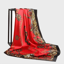 Women Scarf Silk Winter Print Foulard Satin Square Head Scarves Women Luxury Designer Shawls 90*90cm Bandana Large Muslim Hijab