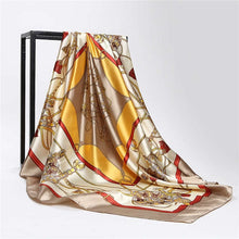 Women Scarf Silk Winter Print Foulard Satin Square Head Scarves Women Luxury Designer Shawls 90*90cm Bandana Large Muslim Hijab