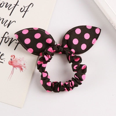 Wholesale New 25 Styles Women Girls Cute Rabbit Ears Elastic Hair Bands Ponytail Holder Hair Ropes Rubber Bands Hair Accessories