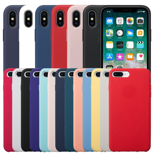 Have LOGO Original Silicone Case For iPhone 7 8 Plus Official Silicon Cover For iPhone 6 6S Phone Case For iPhone X 5 5S Capa