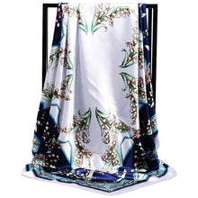 Women Scarf Silk Winter Print Foulard Satin Square Head Scarves Women Luxury Designer Shawls 90*90cm Bandana Large Muslim Hijab