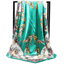 Women Scarf Silk Winter Print Foulard Satin Square Head Scarves Women Luxury Designer Shawls 90*90cm Bandana Large Muslim Hijab