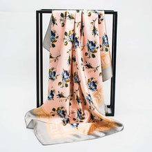 Women Scarf Silk Winter Print Foulard Satin Square Head Scarves Women Luxury Designer Shawls 90*90cm Bandana Large Muslim Hijab