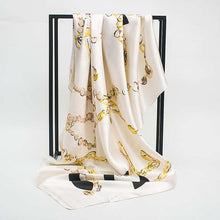 Women Scarf Silk Winter Print Foulard Satin Square Head Scarves Women Luxury Designer Shawls 90*90cm Bandana Large Muslim Hijab