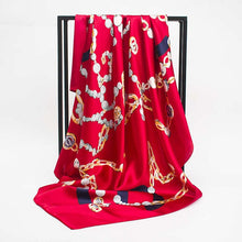 Women Scarf Silk Winter Print Foulard Satin Square Head Scarves Women Luxury Designer Shawls 90*90cm Bandana Large Muslim Hijab