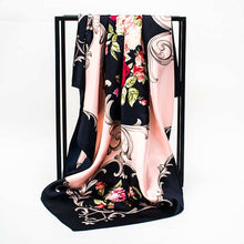 Women Scarf Silk Winter Print Foulard Satin Square Head Scarves Women Luxury Designer Shawls 90*90cm Bandana Large Muslim Hijab