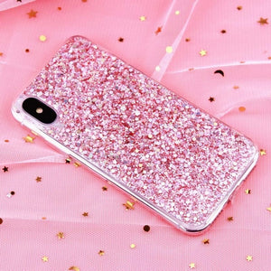MaxGear Case for iPhone 6 6S Case Silicon Bling Glitter Crystal Sequins Soft Cover Fundas for iPhone 5SE 5S 7 8 Plus X XR XS Max