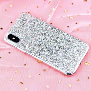 MaxGear Case for iPhone 6 6S Case Silicon Bling Glitter Crystal Sequins Soft Cover Fundas for iPhone 5SE 5S 7 8 Plus X XR XS Max