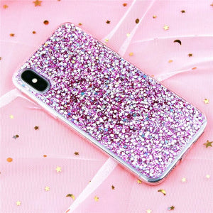MaxGear Case for iPhone 6 6S Case Silicon Bling Glitter Crystal Sequins Soft Cover Fundas for iPhone 5SE 5S 7 8 Plus X XR XS Max